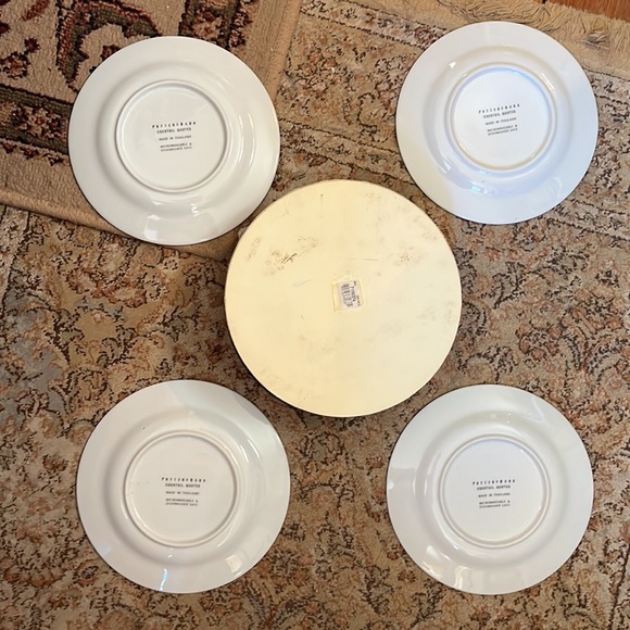 POTTERY BARN Cocktail Plate Set-of-4 White Porcelain Black "Cocktail Quotations" - Picture 2 of 15